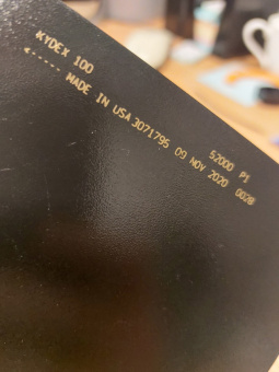 Лист Kydex (США) 300х300*1,53 мм, Calcutta Black